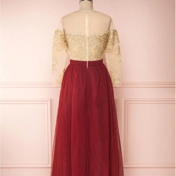 Josiane Burgundy | Tulle A-Line Gown brand new - Picture 5 of 9